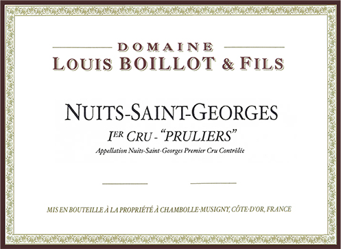 Nuits St Georges Premier Cru Pruliers Domaine Louis Boillot 2019