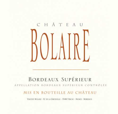 Bordeaux Supérieur  Château Bolaire 2014